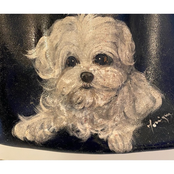 Hand painted purse with white Maltese dog - Picture 2 of 7